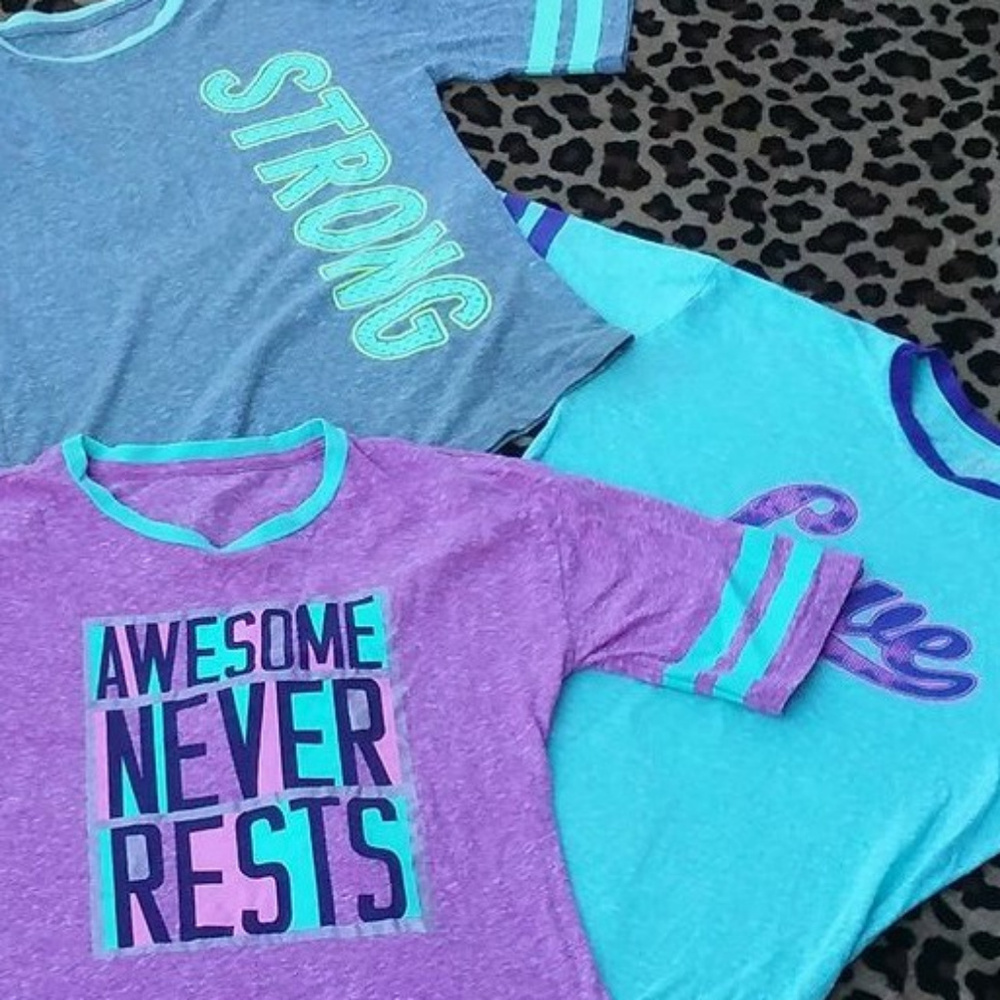 3 Girl's Vintage Soft  Heather Ringer Tee T-Shirts